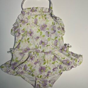Gymboree White and Purple Baby Swimsuit